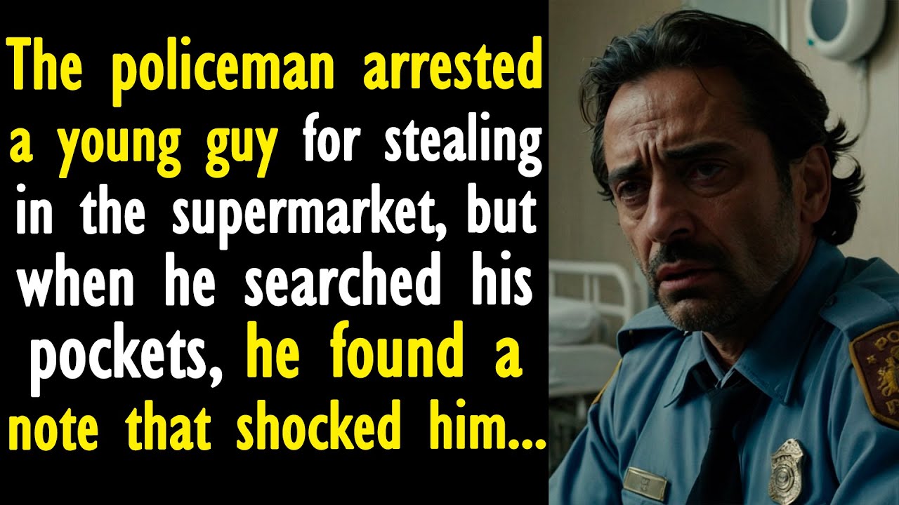 The policeman arrested a young guy for stealing in the supermarket, but when he searched...