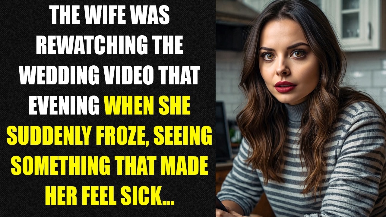 The wife was rewatching the wedding video that evening when she suddenly froze, seeing something...