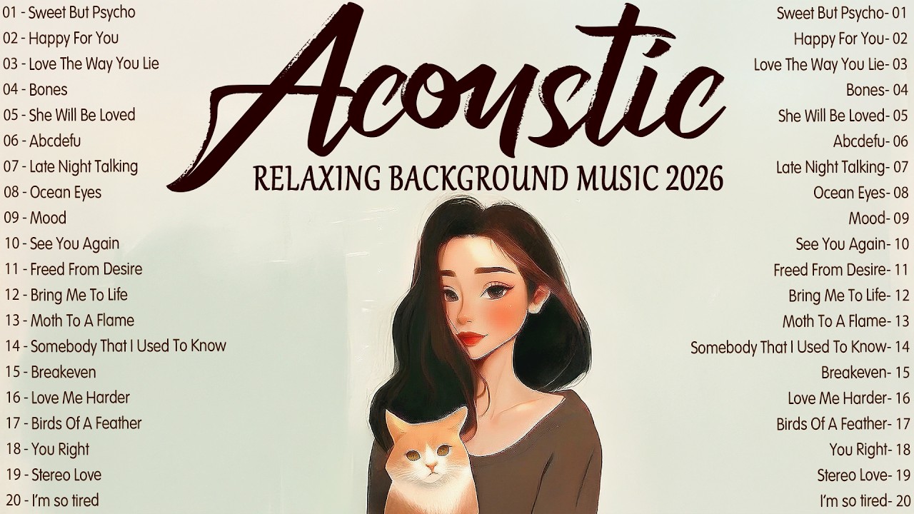 Top Acoustic Songs 2026 with Lyrics 🌿 Relaxing Background Music for Work, Study & Inspiration