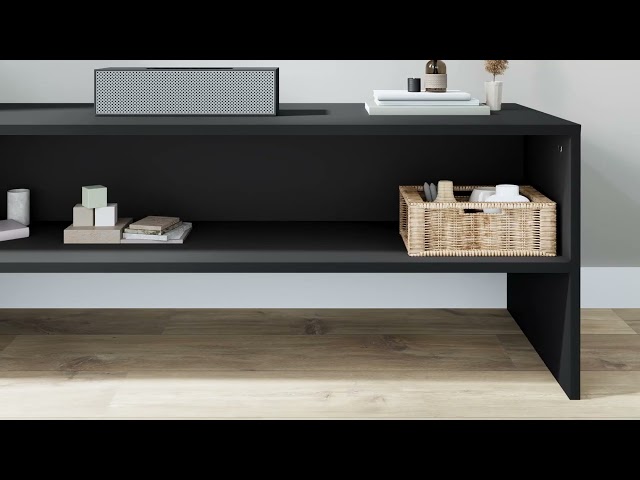Video teaser for 800037 vidaXL TV Cabinet Black 120x40x40 cm Engineered Wood