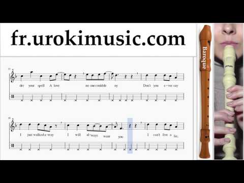 Cours de Flute à bec B. Miley Cyrus - Wrecking Ball Partie#2 Partitions Mélodie Сhansons Tuto