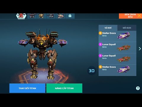 Test Titan Scavenger Heimdall With 3 Stellar Evora,  1 Lunar Squall #warrobots #gameplay