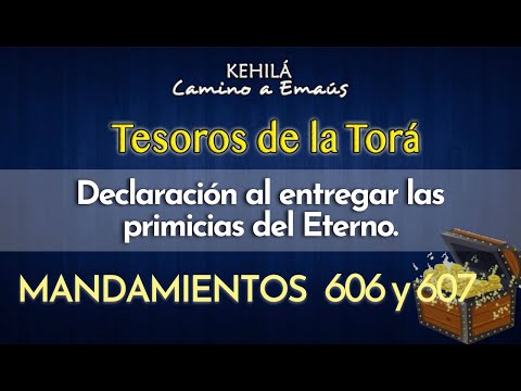 Mandamientos 606 y 607 | Declaración al entregar las primicias del Eterno.
