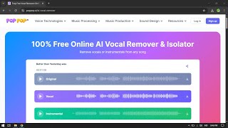 PopPop AI 100% Free Online AI Vocal Remover & Isolator