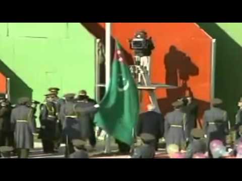 Old Turkmenistan National Anthem (1991-1997) [President Niyazov Raising Old Flag]
