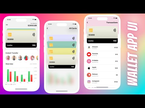 SwiftUI Animation Challenge - Wallet App UI - Complex UI - Xcode 14 - SwiftUI Tutorials thumbnail