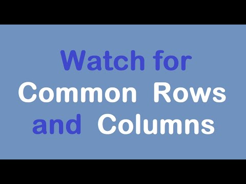 Sudoku Primer 314 - Look for Common Rows & Columns