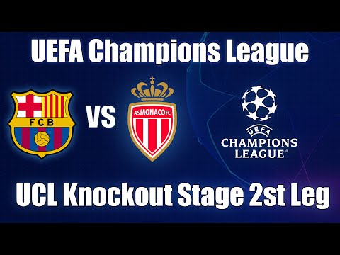 FC Barcelona vs AS Monaco - UCL Knockout Stage 2st Leg | PES 2025 Gameplay