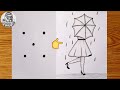 How to Turn Five Points into A Girl|Easy Girl Drawing From Dots|Very Easy that Everyone Can Draw