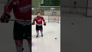 [63mph] 11y/o Hockey Boy&#39;s Hardest Slap Shots - Skills Competition