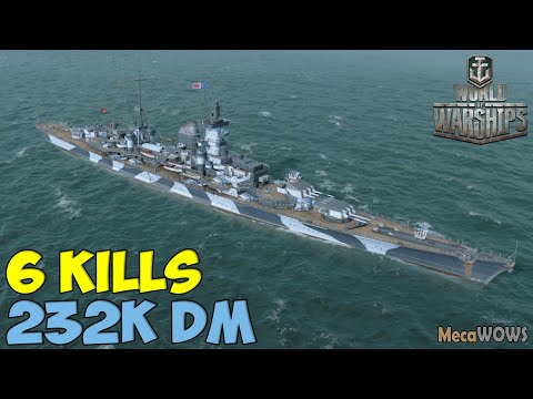 World of WarShips | Hindenburg | 6 KILLS | 232K Damage - Replay Gameplay 4K 60 fps