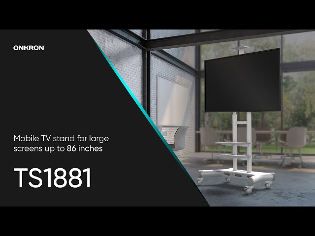 Onkron TS1881-B Soporte TV 50"-86", 105 kg max, VESA 800x500, Altura Ajustable, Negro video