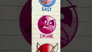 My Geometry Dash Difficulty Faces! (3-D Ver. 3) #geometrydash #art