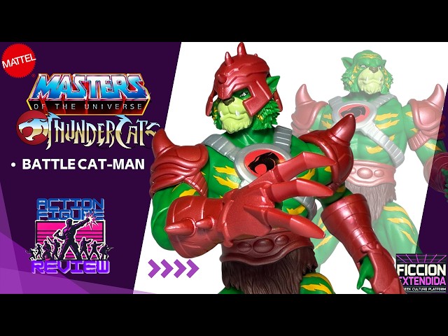 Vídeo relacionado con Masters of the Universe Origins & ThunderCats Figura de acción, juguete de Battle Cat-Man, cruce de los años 1980, figura articulada de 14cm con garras de batalla, minicómic, JFW95