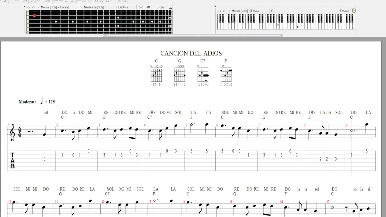 Partitura - Canción del Adiós