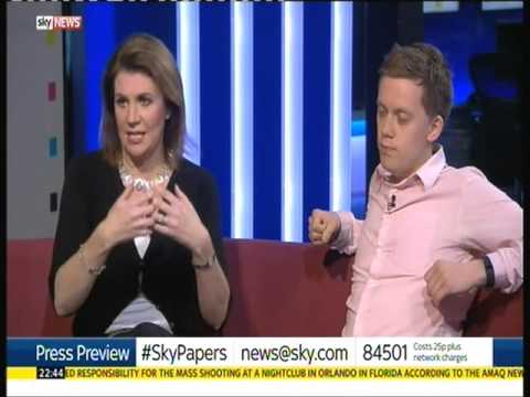Owen Jones has a hissy-fit on Sky News Press Review and storms off - 12 June 2016