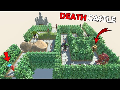 GOKU CASTLE DEATH RUN vs AVENGERS & THANOS - Animal Revolt Battle Simulator