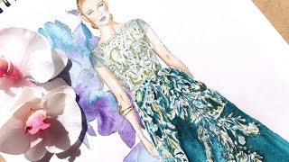 Fashion Illustration - Georges Hobeika haute couture fall 2016 | Nina Mid Illustrations