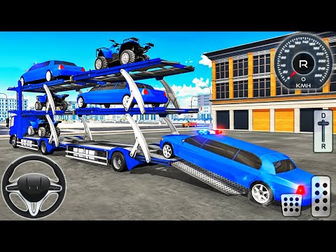 US Police Limousine Transporter Truck - Helicopter Multi Level Car Driver - Android GamePlay