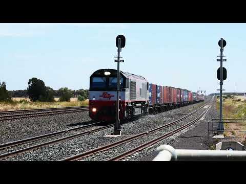 Trains on the Western line at Manor loop Werribee