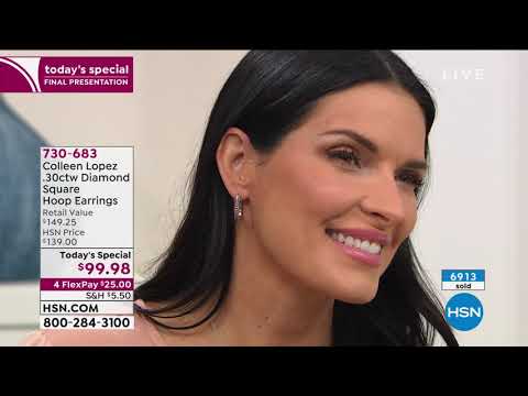 Colleen Lopez .30ctw Colored Diamond Square Hoop Earrings