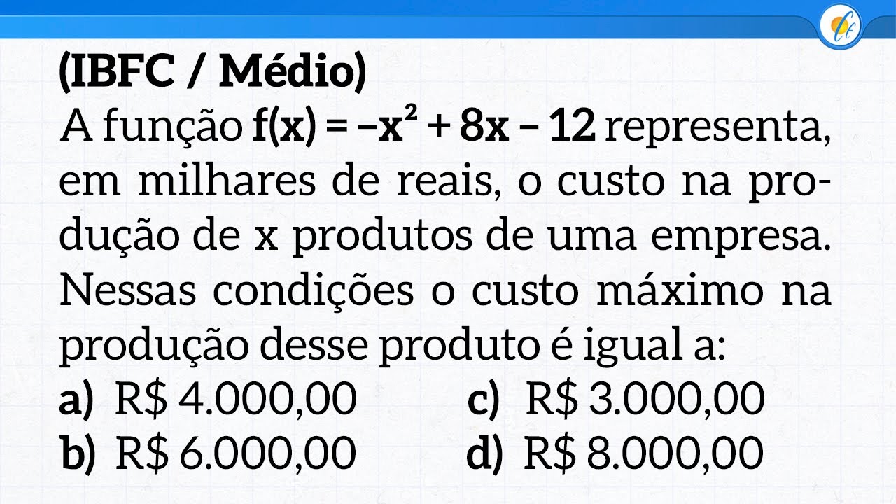 QUESTÃO RESOLVIDA IBFC - FUNÇÃO DO 2º GRAU - CONCURSO DOS CORREIOS 2024