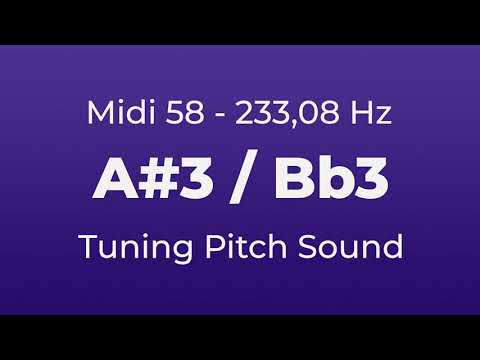A#3 or Bb3 Tuning Pitch | 233,08 Hz | Midi Key 58