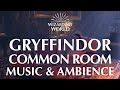 Harry Potter Music & Ambience | Gryffindor Common Room - Peaceful Fireside Relaxation & Rain Storms