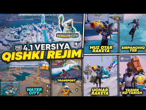 4.1 versiya YANGILIKLARI ❄️ QISHKI REJIM! | 😱 YANGI QOBILYATLAR va TRANSPORTLAR 🐧 PUBG MOBILE