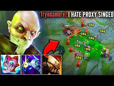 This is why you NEVER chase a Proxy Singed... (TRYNDAMERE WAS MALDING)