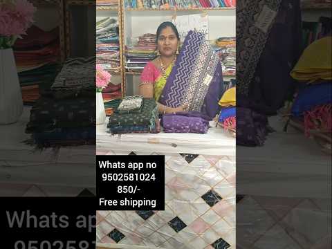 #saree all over the mica print with contrast work blouse #beeramguda #