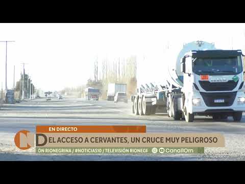 Precaución por el acceso a Cervantes, un cruce muy peligroso