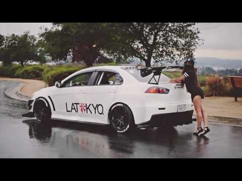 Aggressive Mitsubishi Evo X.