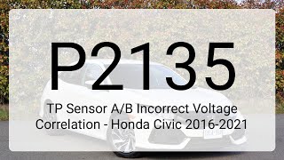 DTC P2135 TP Sensor A/B Incorrect Voltage Correlation - Honda Civic 2016-2021