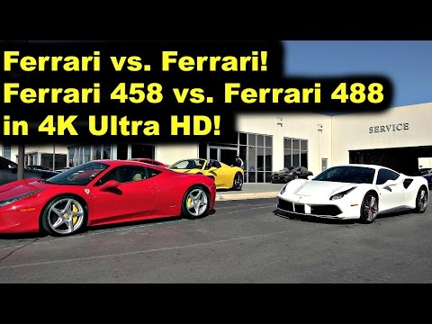 Ferrari vs. Ferrari in 4K - Ferrari 458 vs. Ferrari 488 GTB -  Review by John D. Villarreal