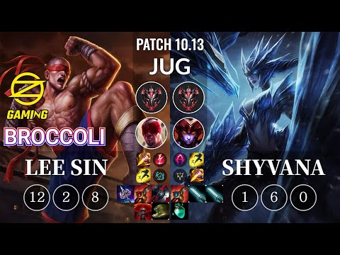 OZ BroCColi Lee Sin vs Shyvana Jungle - KR Patch 10.13