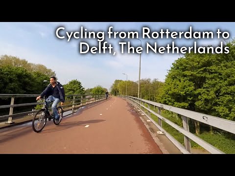 Cycling from Rotterdam to Delft, Netherlands (4X HyperLapse)