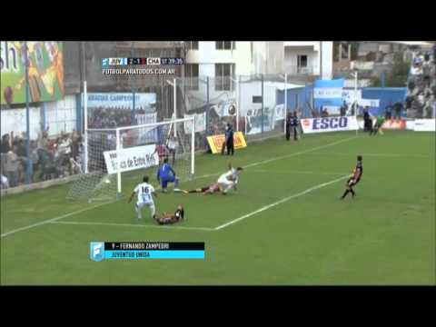 Gol de Zampedri. Juventud Unida 2 - Chacarita 1. Fecha 16. B Nacional 2015. FPT