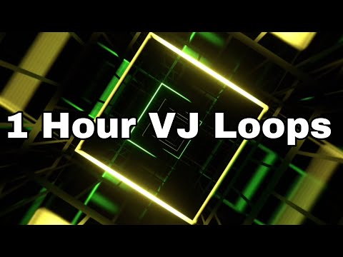 1 Hour Psychedelic VJ Loops - Colorful Neon Geometric Visuals 4K