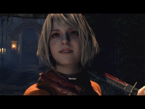 Resident Evil 4 remake gameplay walkthrough part 28! Ashley stabs Leon!