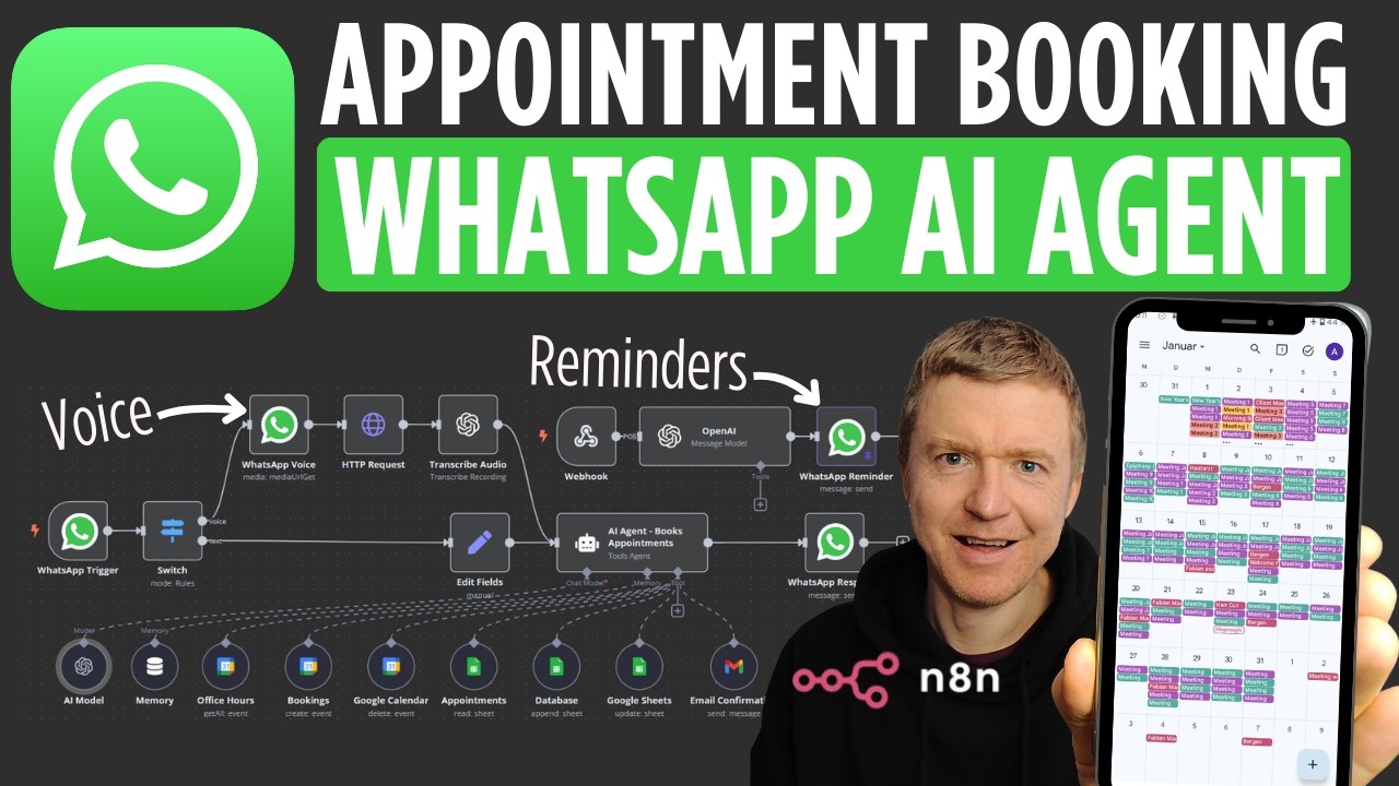 Build a WhatsApp AI Agent Appointment Setter in n8n (Step by Step + No-Code)