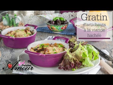 Artichoke Heart Gratin with Ground Meat