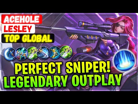 Perfect Sniper! Lesley Legendary Outplay [ Top Global Lesley ] Acehole - Mobile Legends Emblem Build