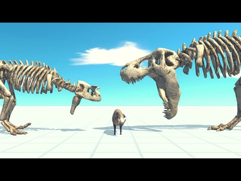 Skeleton T-Rex And Skeleton Carnotaurus Vs Every Unit ARBS | Animal Revolt Battle Simulator