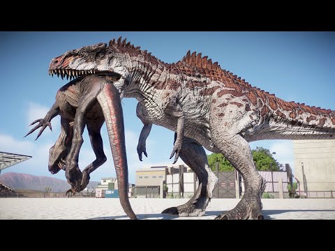 GIGANOTOSAURUS vs ALL HERBIVORE AND CARNIVORE - Jurassic World Evolution 2