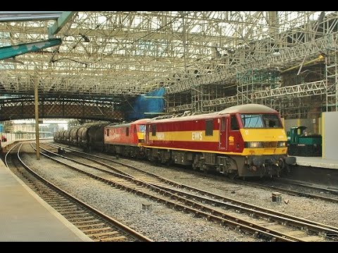 Rail Traffic at Carlisle -  Class 66 and Class 90 locos - 14th September 2016