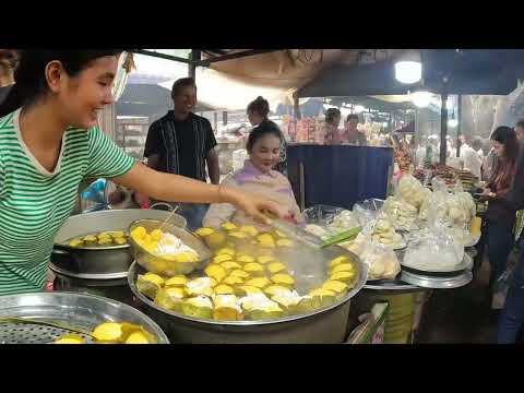 Street food compilation, amazing Cambodian market, fresh fish & Khmer delicacies