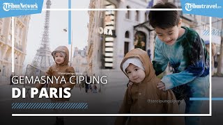 Foto-foto Rayyanza saat Travelling di Paris, Berlatar Menara Eiffel