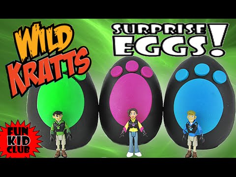 WILD KRATTS TEAM!! 3 Play-Doh Surprise Eggs! Chris, Aviva & Martin!! TEAMWORK! PBS Fun + BLIND BAGS!