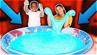 Super Fluffy Pool Full Of DIY Giant Slime | DJ&#39;s Clubhouse